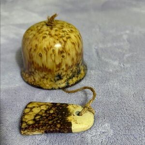 Handcrafted Ceramic Bell with Tag - Brown